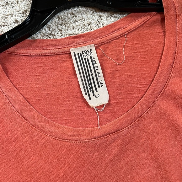 Free People Orange Side Tie S/S Tee, Sm 🧡 - Picture 3 of 4